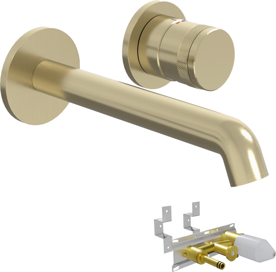 Blaufoss Pavilion inbouw wastafelkraan Brushed Champagne Gold