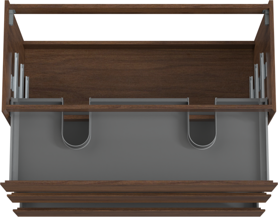 Storke Edge staande wastafelonderkast 120 x 52 cm notenhout 3 lades