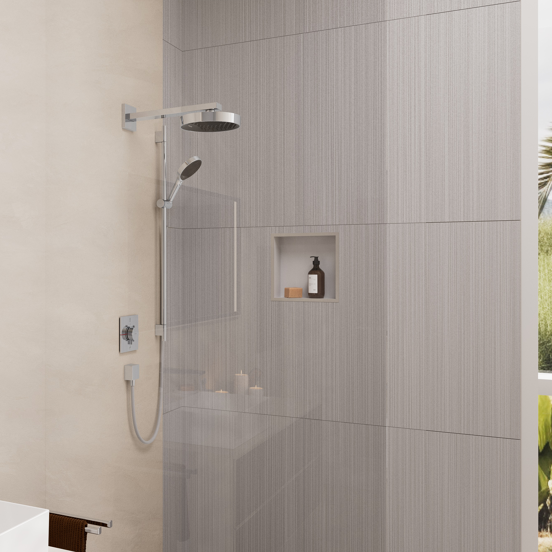 Hansgrohe Showerselect Comfort E Thermostat-Duscharmatur: Unterputz, für 2 Verbraucher, Chrom glänzend