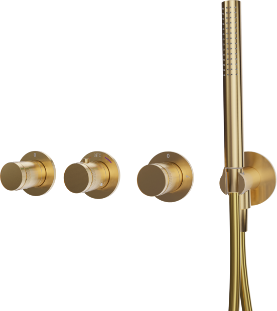 Blaufoss Pavilion inbouw thermostaat brushed gold incl. inbouwelement
