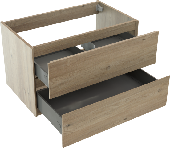 Storke Edge meuble sous-vasque suspendu 85 x 52 cm chêne brut 2 tiroirs