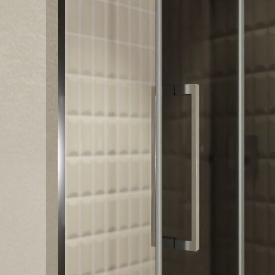 Balmani Senses Design douche draaideur rechts 140 cm x 210 cm Rookglas, Chroom profielen, met coating