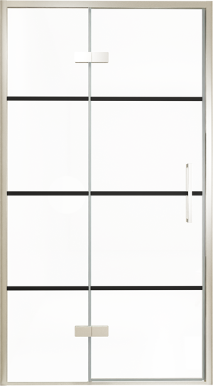 Balmani Senses Design porte pivotante à gauche 120 cm x 210 cm verre Lined, Profil Brushed CoolMetal, coating inclus