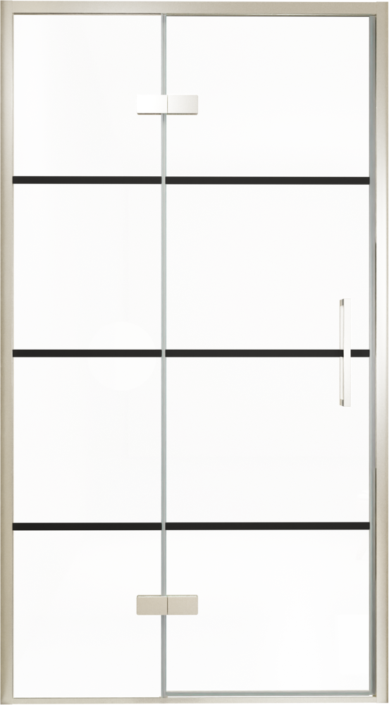 Balmani Senses Design douche draaideur links 120 cm x 210 cm Lined glas, Brushed CoolMetal profielen, met coating