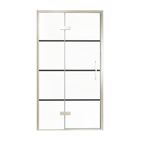 Balmani Senses Design douche draaideur links 120 cm x 210 cm Lined glas, Brushed CoolMetal profielen