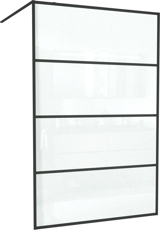 Balmani Framed inloopdouche 140 x 210 cm lined glas mat zwart profiel