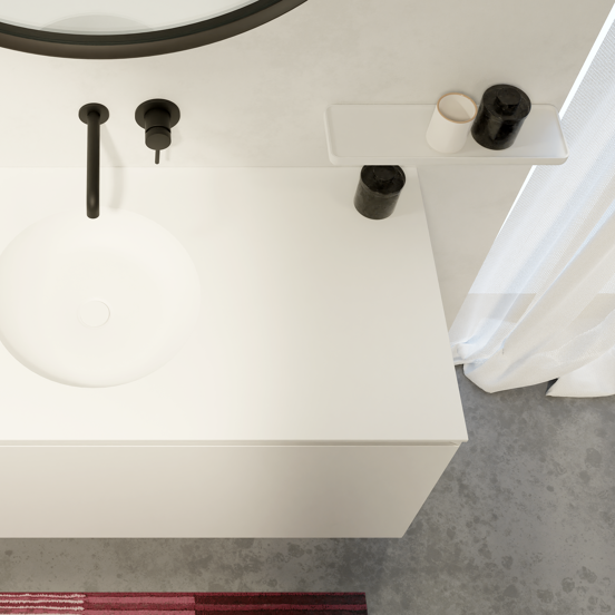 Balmani Tray étagère murale Solid Surface blanc mat 40 x 12 cm