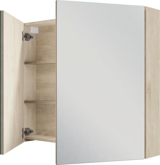 Linie Montro spiegelkast 90 x 75 cm wit eiken
