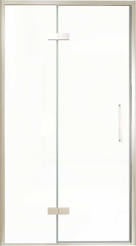 Balmani Senses Design douche draaideur links 120 cm x 210 cm Helder glas, Brushed CoolMetal profielen, met coating