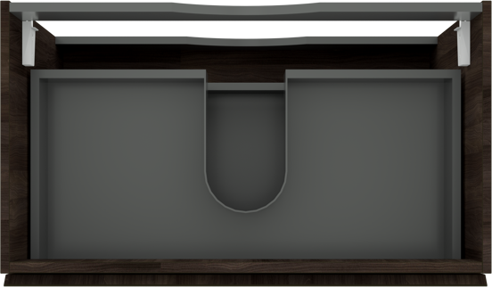 Linie Lado zwevende wastafelonderkast 80 x 46 cm donkere notelaar 2 lades