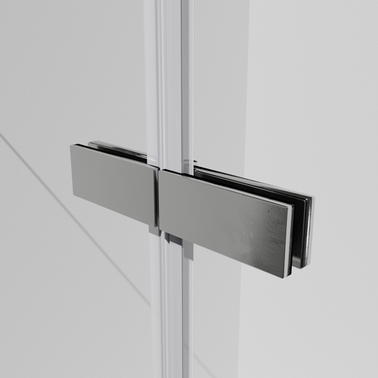 Luca Varess Kuresa zweiteilige zusammenklappbare Badewannenaufsatz: 120 cm, Klarglas, Chrom Profil