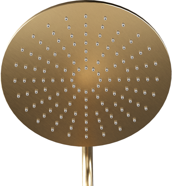 Blaufoss Round 300 colonne de douche de pluie robinet thermostatique Brushed Champagne Gold