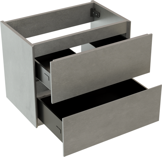 Storke Edge zwevende wastafelonderkast 60 x 40 cm beton donkergrijs 2 lades