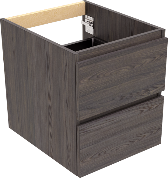 Balmani Lucida meuble sous-lavabo suspendu 45 x 55 cm chêne fumé 2 tiroirs