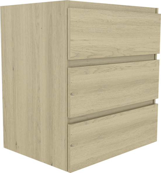 Balmani Lucida meuble sous-lavabo a poser 75 x 55 cm chêne vieilli 3 tiroirs