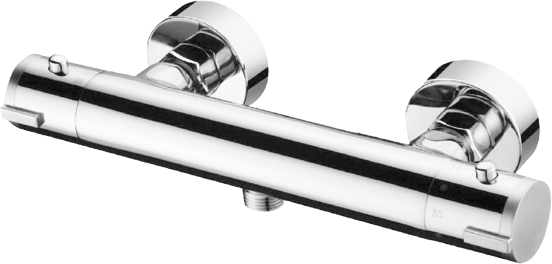 Linie Drum Thermostat-Duscharmatur: Chrom glänzend