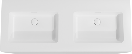 Storke Edge meuble salle de bains à poser 130 x 52 cm blanc mat avec Mata double vasque en solid surface blanc mat