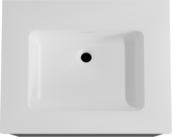 Storke Edge zwevend badmeubel 65 x 52 cm mat zwart met Mata High enkele wastafel in solid surface mat wit