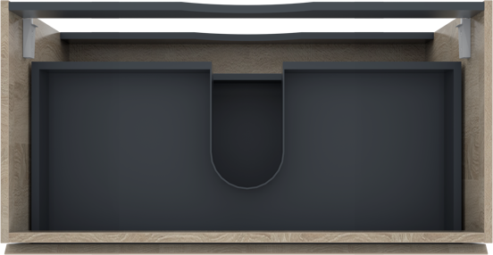 Linie Lado meuble sous-vasque suspendu 90 x 46 cm chêne blanc 2 tiroirs
