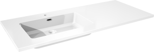 Storke Diva asymmetrisch linkse wastafel glanzend composiet marmer 120 x 52 cm combinatie kast 45 cm