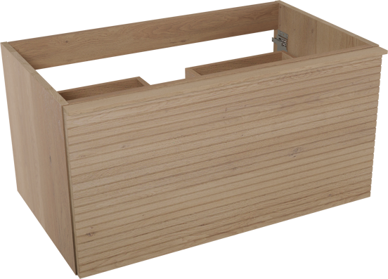 Balmani Forma meuble sous-lavabo suspendu nervure horizontale 90 x 55 cm chêne naturel 2 tiroirs