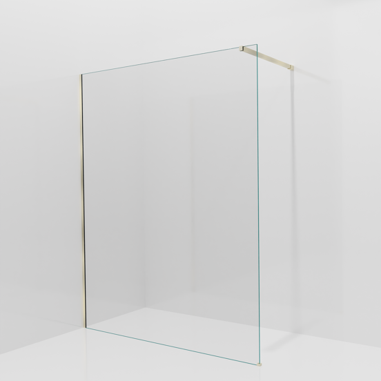 Balmani Modular douche à l'italienne: 160 x 200 cm, Verre transparent, avec coating, Profil Brushed Champagne Gold