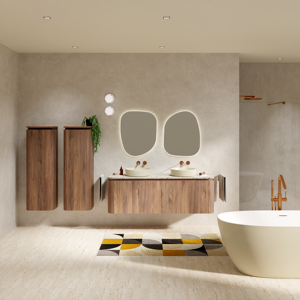 Balmani Moon meuble salle de bains avec tablette pour vasques Moon