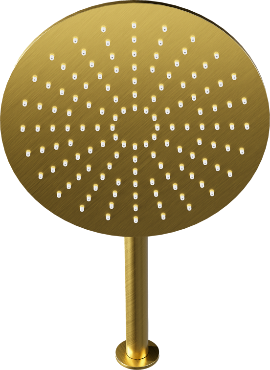 Blaufoss Round 300 Regendusche Duschkopf: Rund, Wandmontage, 30 cm, Brushed Gold