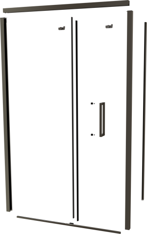 Balmani Senses Design 120 cm links douchecabine met schuifdeur profielenset brushed gunmetal