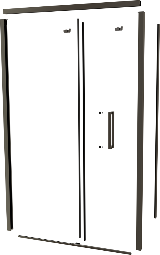 Balmani Senses Design 120 cm links douchecabine met schuifdeur profielenset brushed gunmetal