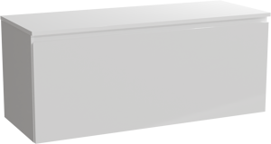 Linie Lado meuble salle de bains suspendu 120 x 46 cm blanc brillant avec Lado tablette double en marbre composite blanc mat