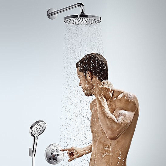 Hansgrohe Showerselect S Round Thermostat-Duscharmatur: Unterputz, für 2 Verbraucher, Chrom glänzend