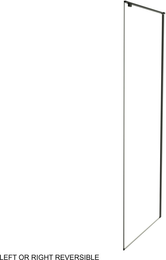 Luca Varess Stilus douchecabine met schuifdeur en vaste zijwand 160 x 90 cm helder glas mat zwart profiel - zijpaneel