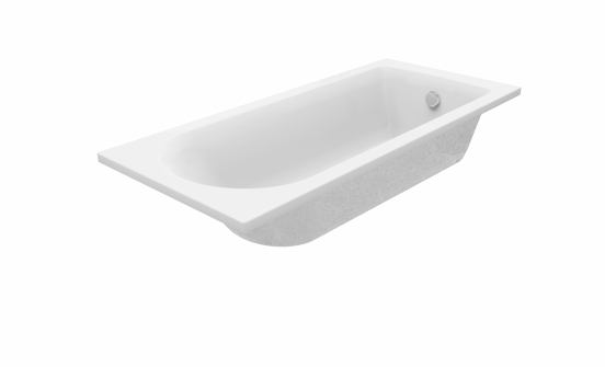 Luca Varess Rosala baignoire encastrable simple 170 x 75 cm acrylique blanc mat
