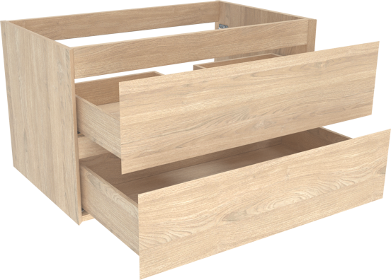 Balmani Mitra meuble sous-lavabo suspendu 90 x 55 cm placage chêne naturel 2 tiroirs