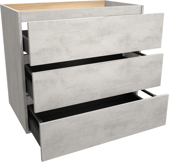 Balmani Lucida staande wastafelonderkast 90 x 55 cm beton zilvergrijs 3 lades