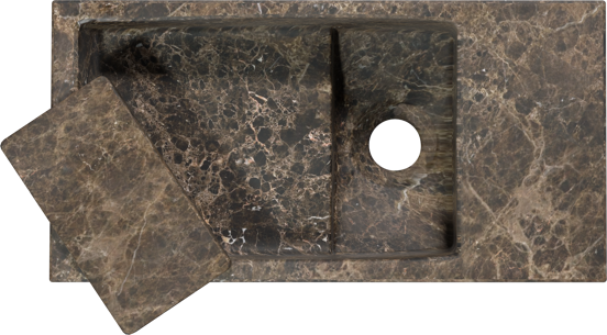 Balmani Mood lave-mains 36 x 18 cm marbre Dark Emperador