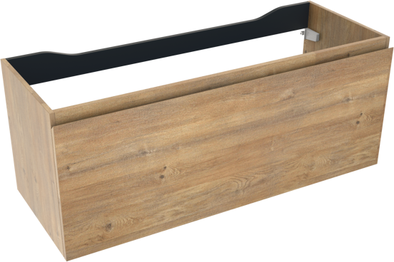 Linie Lado hängender Waschbeckenunterschrank: 120 x 46 cm, Eiche Natur, 1 Schublade