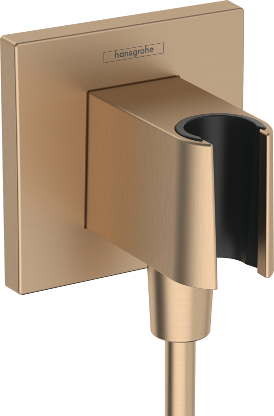 Hansgrohe FixFit Porter Square Wandhalter mit Duschschlauchanschluss 1/2" brushed bronze
