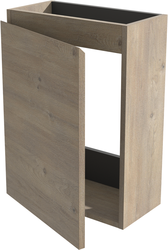 Linie Lado toiletmeubelset natuur eik met wastafel composietmarmer 40x22cm