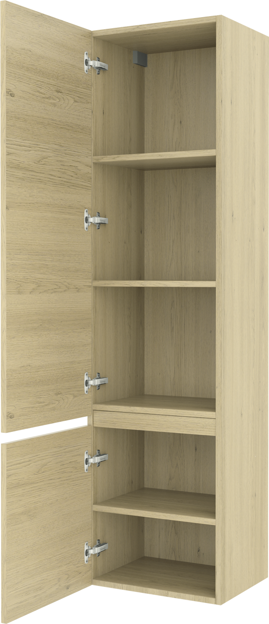 Balmani Cubo/Lucida zwevende badkamerkast links verweerd eiken 45 x 35 x 169 cm