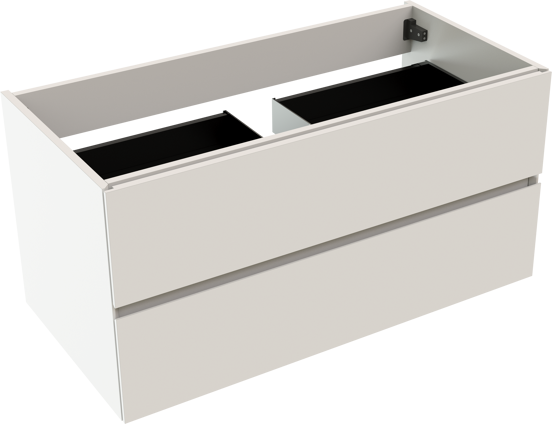 Storke Edge meuble sous-lavabo suspendu 105 x 52 cm blanc mat 2 tiroirs