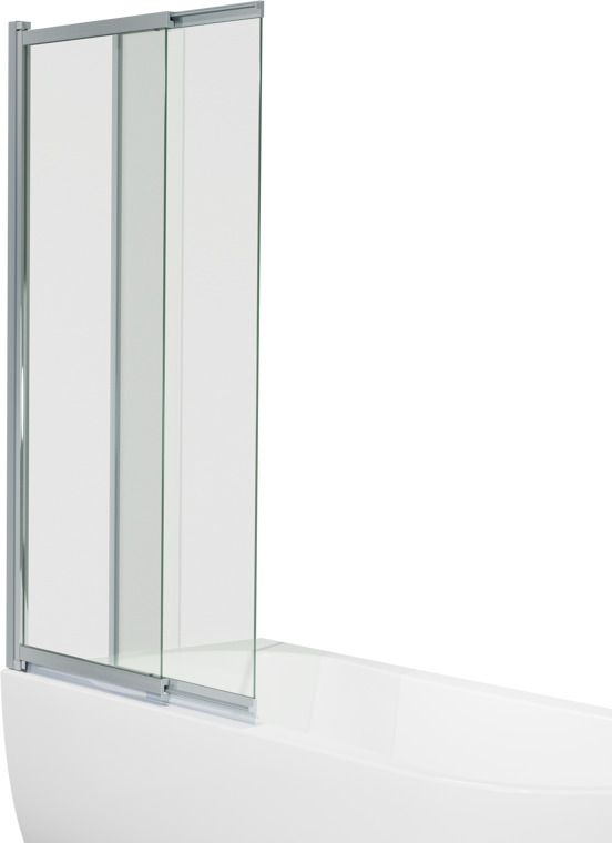 Luca Varess Vetras pare-baignoire extensible 100 cm verre transparent profilé argenté brillant