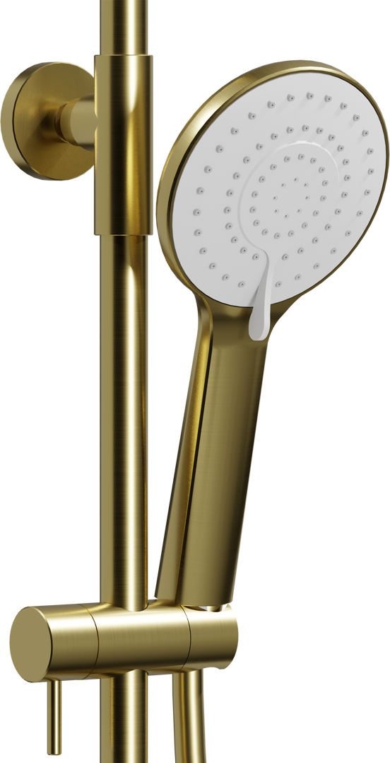 Linie Neptunus colonne de douche de pluie robinet thermostatique brushed gold