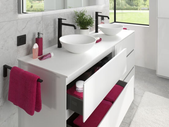 Storke Tavola enkel of dubbel wastafelblad matte Solid Surface 170 x 52 cm