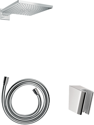 Hansgrohe ShowerTablet Select 700 thermostatische kraan Inbouw regendoucheset met regendouchekop vierkant 30 x 30 cm glanzend chroom en wit