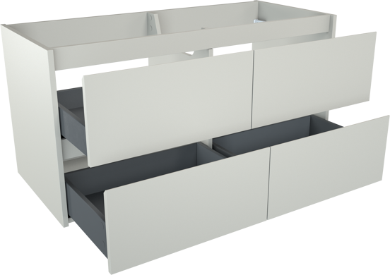 Storke Seda zwevend wastafelonderkast 120 x 52 cm mat wit 4 lades