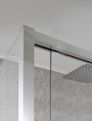 Luca Varess Senses douche d'angle avec porte coulissante