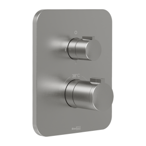 Blaufoss Smartbox Softline Thermostat-Duscharmatur: Unterputz, für 2 Verbraucher, Brushed CoolMetal, Einbauelement inklusive