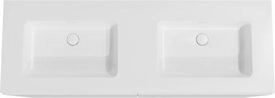 Storke Edge meuble salle de bains à poser 150 x 52 cm blanc mat avec Mata double vasque en solid surface blanc mat